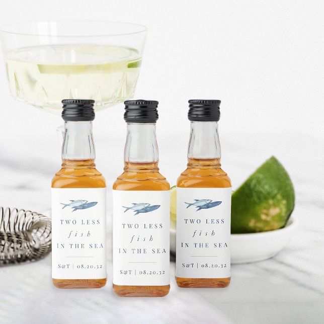 Två mindre fiskar i Bröllop Spritflaskor Etikett (Skapare uppladdad)