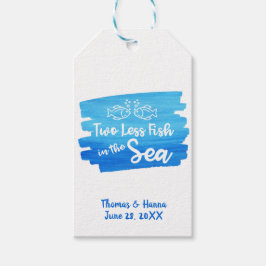 Två mindre fiskar i havsvattenfärgen Bröllop Presentetikett