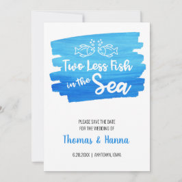 Två mindre fiskar i havsvattenfärgen Bröllop Spara Datumet