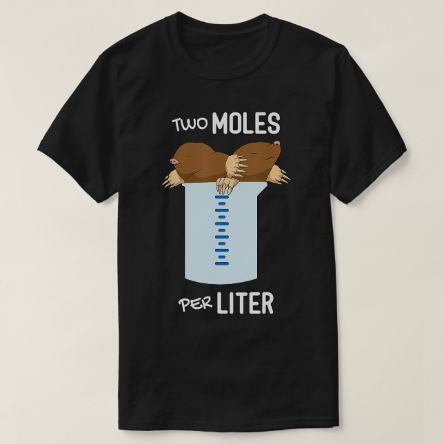 Två mol per liter, mätning av nukleär kemi Sc T Shirt (Design framsida)