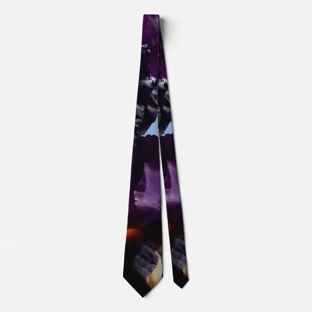 Två Mörkar Lila Irises Neck Tie Slips (Framsida)