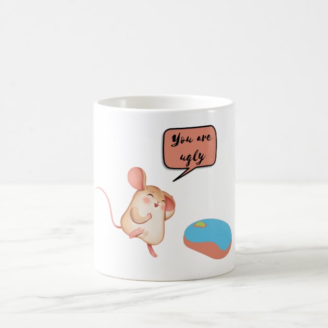 två möss, du är ful kaffemugg (Center)