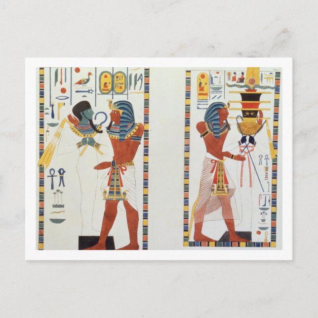Två Murals från Grav i Kung av Thebes, Vykort (Framsida)