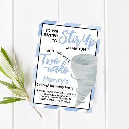 Två-Nado-Tornado, andra Födelsedagsfesten-inbjudan Inbjudningar