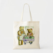 Två nallar shoppingai genererade tote bags