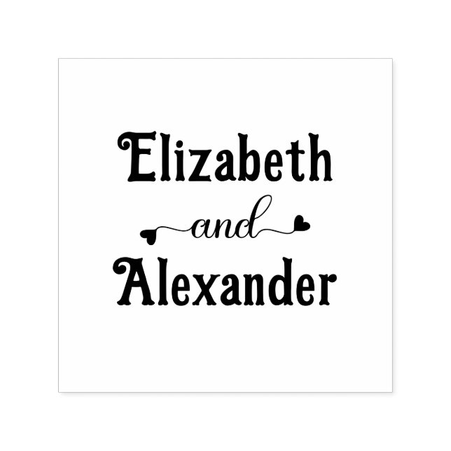 Två Namn Finare Heart"and" #1LG Självfärgande Stämpel (Design)