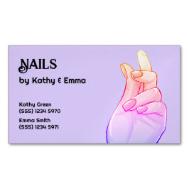 Två Namn Manicu Nagel Magnetiska Visitkort