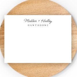 Två Namn-monogram-Elegant, par papper Anteckningskort