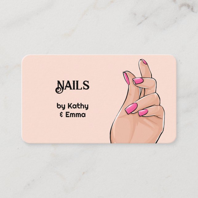 Två Namn Nagel Tech Visitkort (Framsida)