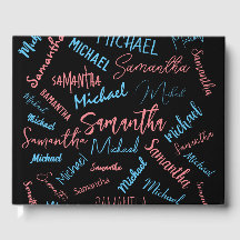 Två namn par mönster monogramblå ljus rosa