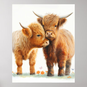 Två negativa höglandskycklingar poster