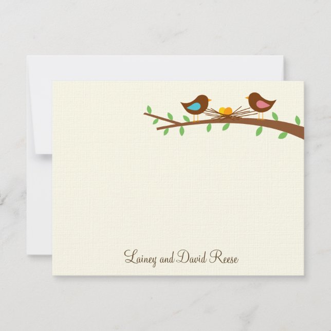 Två nya ägg - platta tackkort tack kort (Framsida)