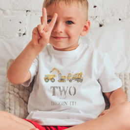 Två och Diggin'it Construction Birthday T-shirt
