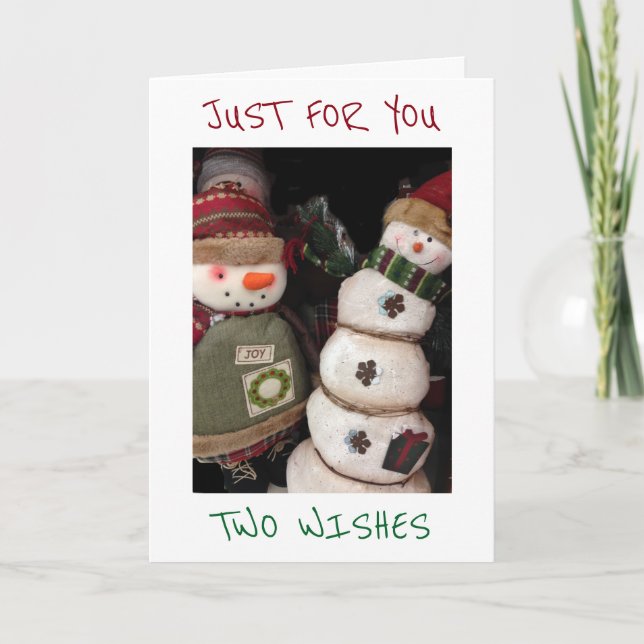 TVÅ ÖNSKEMÅL=**GOD JUL **GOTT NYTT ÅR** HELGKORT (Framsida)