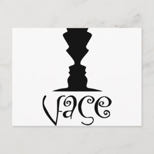 Två optiska Illusion i Ansikte eller Vas Vykort