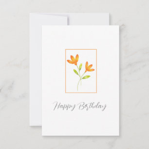 Två Orangar vattenfärgsblommor Kort