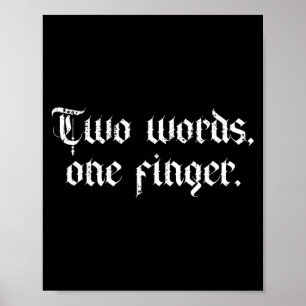 Två Ord En Finger Fck Mittfinger Roligt Vuxen Poster
