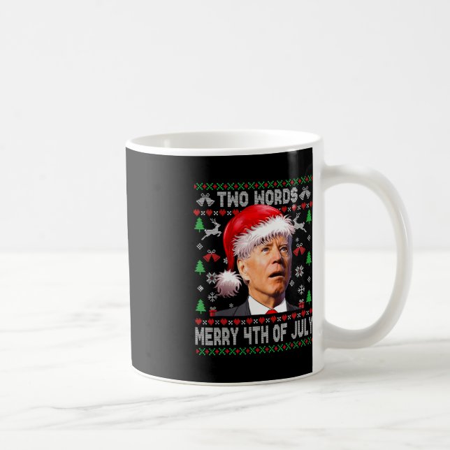 Två Ord Merry 4:e juli Joe Biden jul Kaffemugg (Höger)