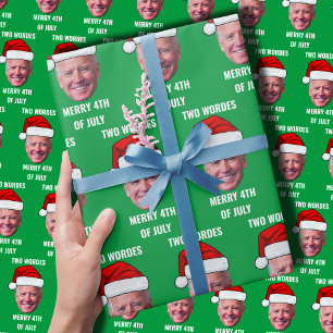 Två Ord Merry 4:e juli Joe Biden jul Presentpapper