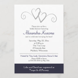 Två örhängen och Silver Inbjudningskort för möhipp