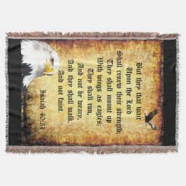 Två Örnar med Jesaja 40:31 Filt