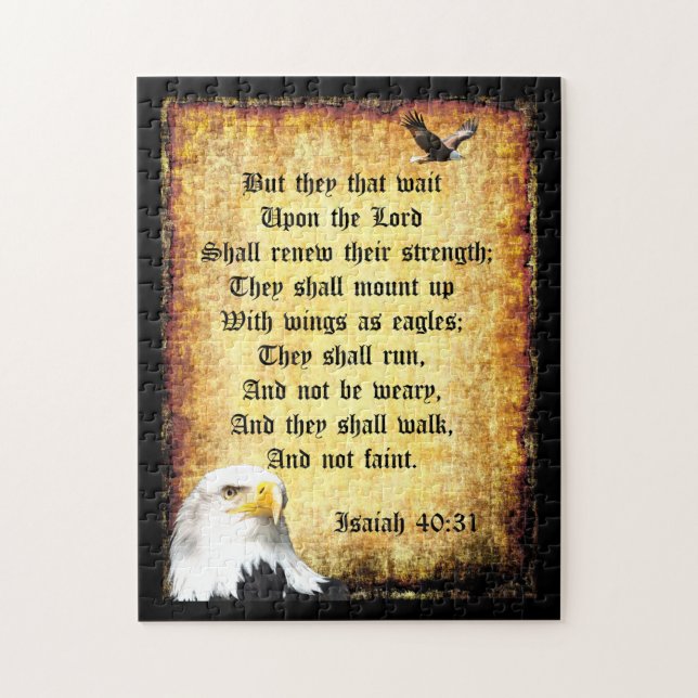 Två öron med Isaiah 40:31 Pussel (Vertikal)
