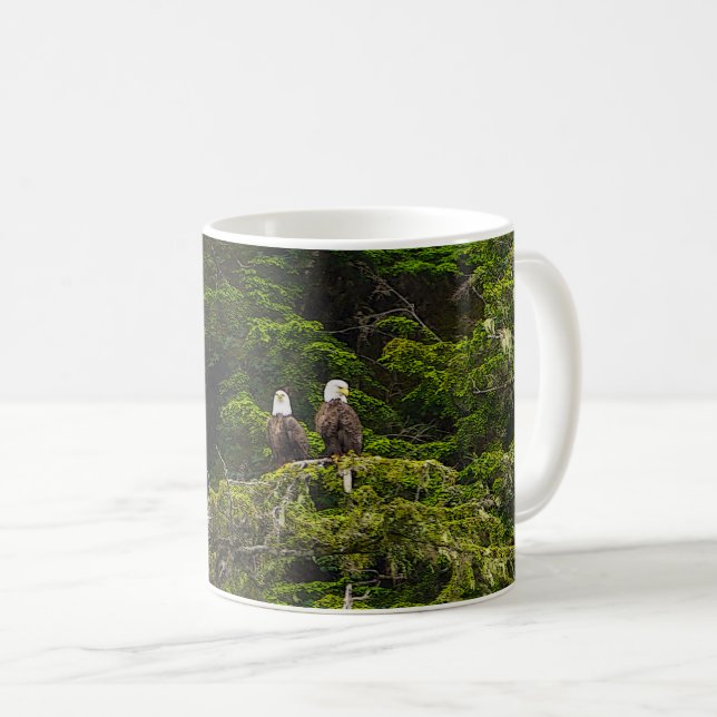 Två öron Perched Painterly Coffee Mugg (Framsida höger)