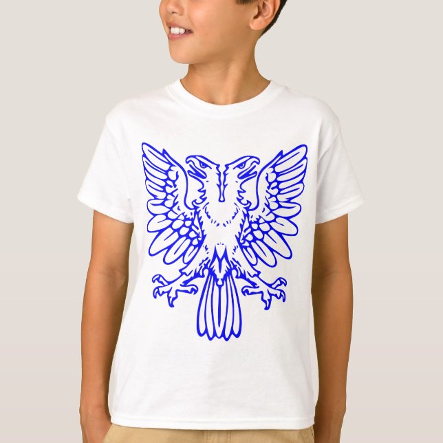 Två öronmärkta öron - blå tee shirt (Framsida)