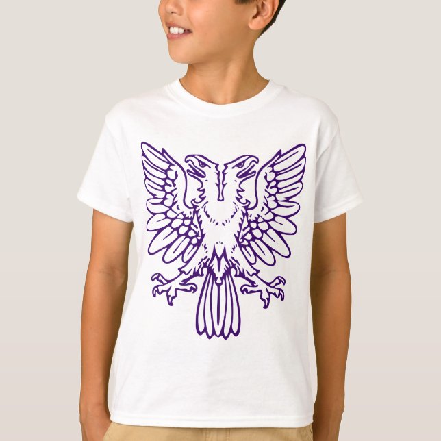 Två öronmärkta öron - djup Lila Tee Shirt (Framsida)