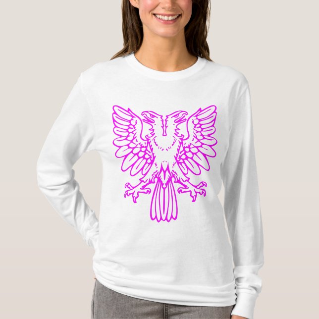 Två öronmärkta öron - Magenta Tee Shirt (Framsida)