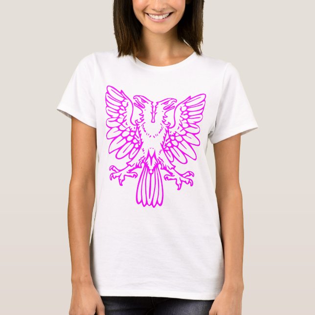 Två öronmärkta öron - Magenta Tee Shirt (Framsida)