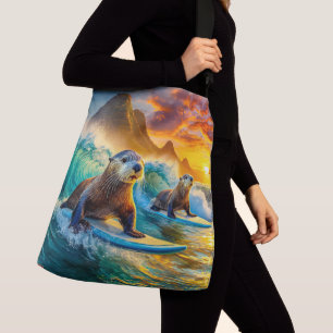 Två otters Surfingdesign efter Rik AMeN Gill Axelväska