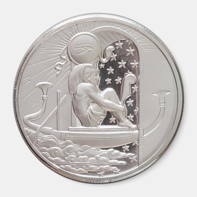 Två Ounce Silver Ra Round Magnet (Framsidan)