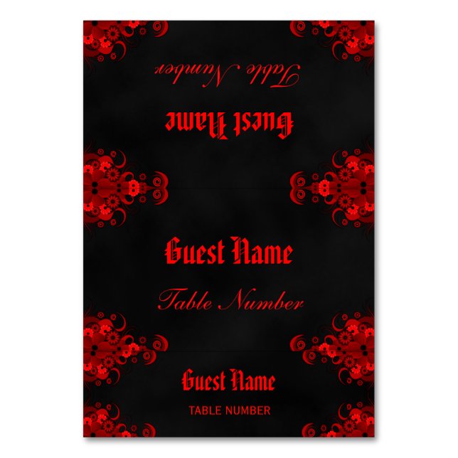 Två på en plats-kort och märkre bordsnummer (Framsidan)