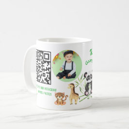 Två på Zoo Kids födelsedags Instagram-streckkod Kaffemugg