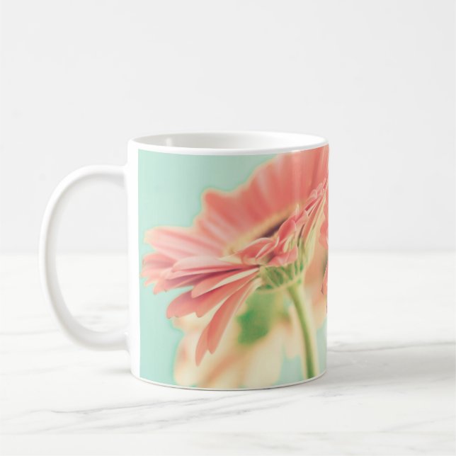 Två palepink-blommor kaffemugg (Vänster)