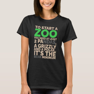 Två Pandas A Grizzly och en Polar Bear Zookeeper T Shirt