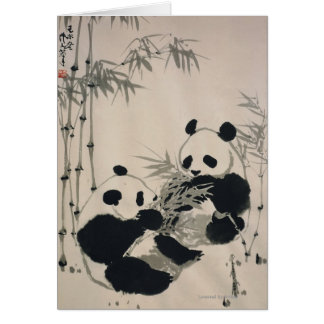Två Pandas Hälsningskort