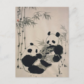 Två Pandas Vykort