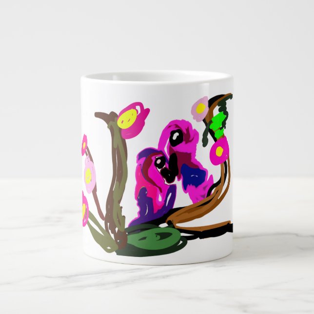 Två papegojor bor  jumbo mugg (Framsidan)