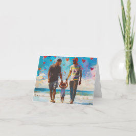 Två Pappor Digital Konst Helgkort