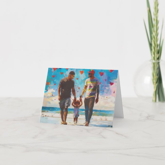 Två Pappor Digital Konst Helgkort (Framsida)