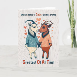 Två Pappor GOAT Humor Funny Fars dag Helgkort