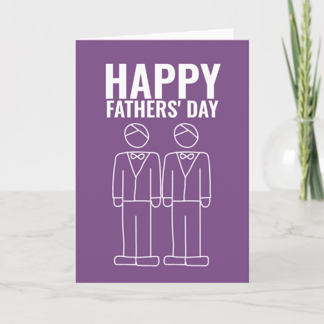 Två Pappor Lycklig Gay Fars dag Kort (Framsida)