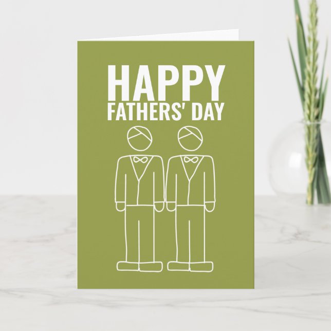 Två Pappor Lycklig Gay Fars dag Kort (Framsida)