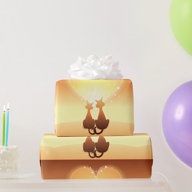 Två Pappra katter i Kärlek Presentpapper (Skapare uppladdad)