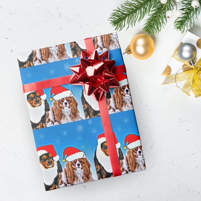 Två Pappra Santa Cavalier Kung Charles Spanska  Presentpapper (Skapare uppladdad)