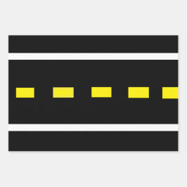 Två Pappra sträckor (svart, vitt, Gult)