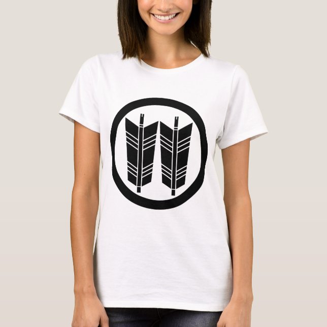 Två parallella pilar i cirkel t shirt (Framsida)