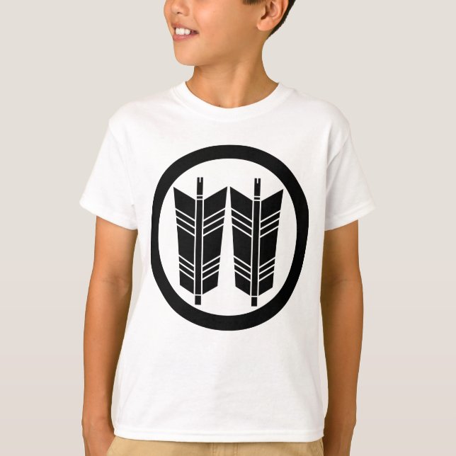 Två parallella pilar i cirkel t shirt (Framsida)
